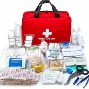 Kit de Primeiros Socorros Portátil, 184 Peças, Bolsa Vermelha para Emergências, Camping e Atividades ao Ar Livre, Kit de Sobrevivência de Primeiros Socorros Tático, Conjunto Completo Molle