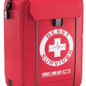 Kit profissional de primeiros socorros para traumas – Compartimentos rotulados de nível militar e sistema MOLLE para local de trabalho, ao ar livre, carro, barco, emergências de furacões, kits de